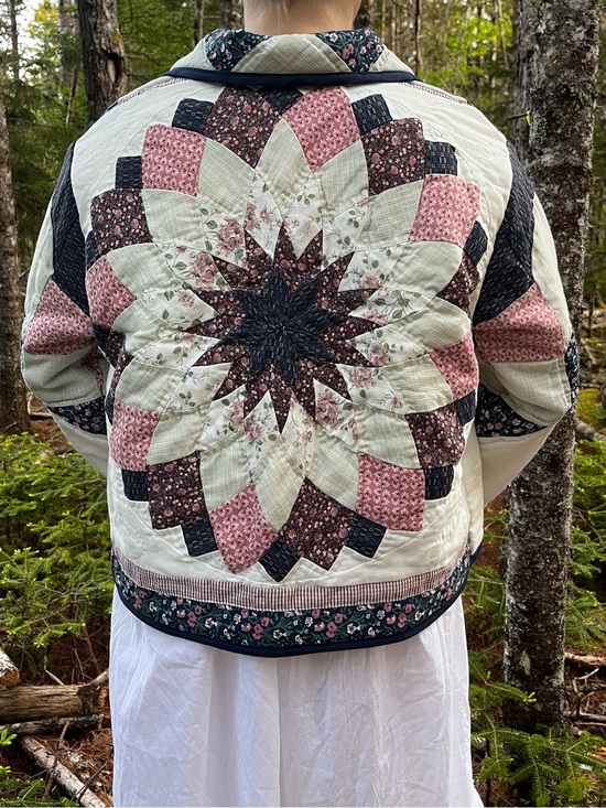 Handmade Jackets & Blazers - Quilt Coat - Handmade, Floral Patchwork in Pink & Cream